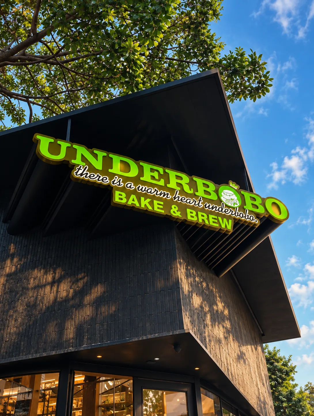 Green custom bakery lettering